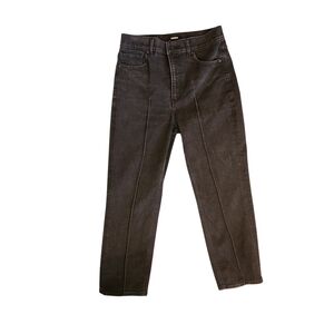 EXPRESS straight highrise black denim with front seam Size 8